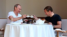 Prezident Vladimir Putin a tehdejší premiér Dmitrij Medveděv v srpnu 2015. | na serveru Lidovky.cz | aktuální zprávy