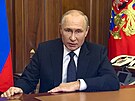 Vladimir Putin bhem televizního projevu