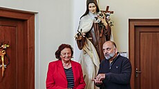 Bohuslav V�trovský s Marcelou Labíkovou, vnu�kou B�etislava Kafky