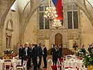 Slavnostní veee na Praském hrad poádaná prezidentem Miloem Zemanem na...