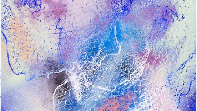 Address the Elephant in the Room V., olej a gliter na pl�tn�, 107 x 132 cm, 2022