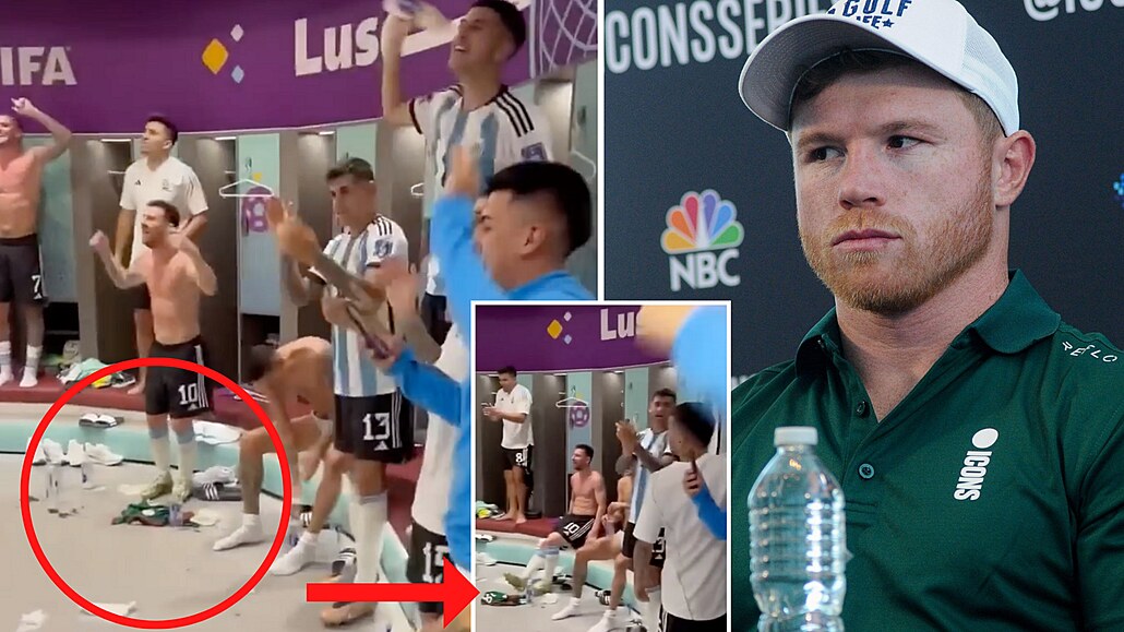 Messi a dres Mexika na podlaze v kabině.