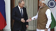 Indický premiér Indian Minister Narendra Modi a ruský prezident Vladimir Putin.