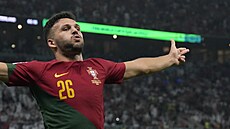 Portugalsko-výcarsko: slavící pistolník Goncalo Ramos.