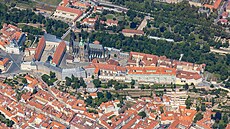 Letecký záběr na Prahu.