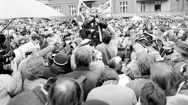 Václav Havel pi projevu 10. prosince 1988 k výroí Veobecné deklarace...