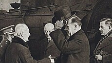 Andrej Hlinka, p�edseda �udácké strany, a Milan Hod�a, premiér tehdej�í...