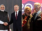 Indický premiér Naréndra Módí se loni setkal jak s Vladimirem Putinem, tak Joem...