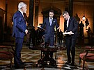 Prezidenttí kandidáti Petr Pavel a Andrej Babi v nedlní debat na eské...