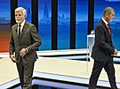 Petr Pavel a Andrej Babi v prezidentské debat na CNN Prima News.