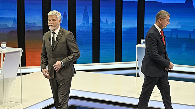 Petr Pavel a Andrej Babi v prezidentské debat na CNN Prima News.