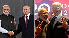 Indický premiér Naréndra Módí se loni setkal jak s Vladimirem Putinem, tak Joem...