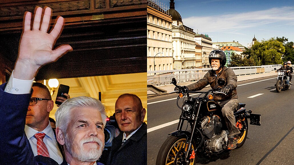 Petr Pavel obklopen bodyguardy. Kdy dojde zase na motorku?