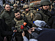 Prezident Volodymyr Zelenskyj mezi ukrajinskými novináři