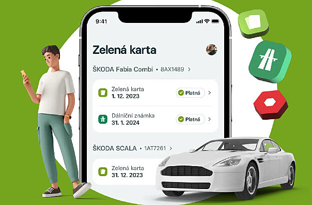 Papírový doklad u� netiskn�te, nahrajte si zelenou kartu do telefonu