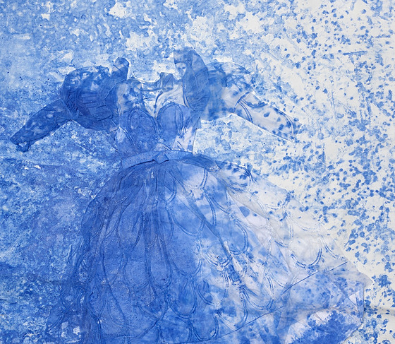 Svatební �aty II. Akryl, plátno z roku 2020.