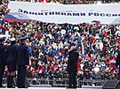 V moskevských Lunikách oslavili Rusové 22. února 2023 rok války na Ukrajin....