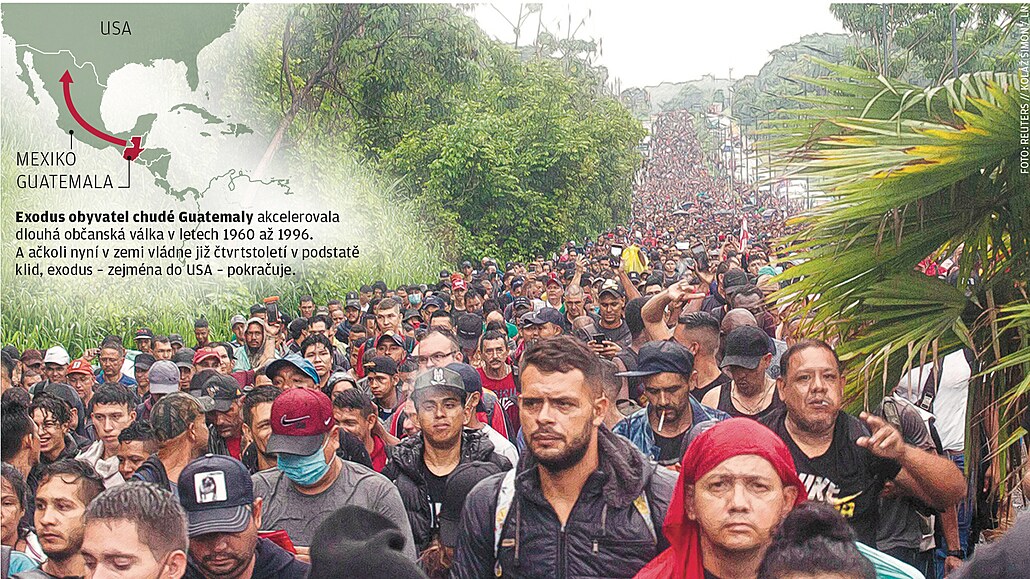 Exodus obyvatel chudé Guatemaly.
