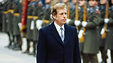 Václav Havel na p�ehlídce b�hem své inaugurace