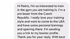 Zpráva Pavla Polakovi�e boxerskému trenérovi Pedru Diazovi.