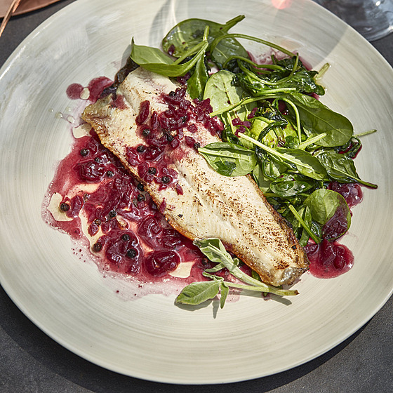 Pstruh s omá�kou z �erveného vína