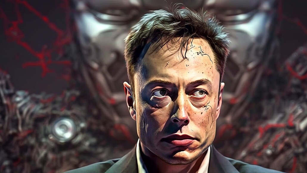 Ilustrace, kterou vytvoil model Midjourney na téma Miliardá Elon Musk se...