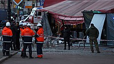 Výbuch v kavárn� v Petrohradu.