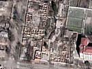 Mariupol na Google Maps: nkterým tvrtím chybí stechy.