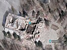 Mariupol na Google Maps: rozbombardované divadlo s nápisem Dti.