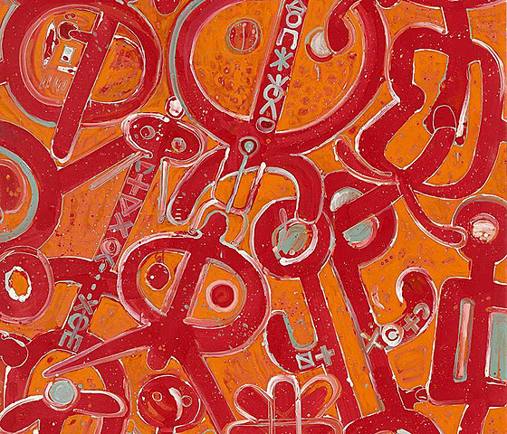 Eduard Ováek: Znaky (ervené), 1992.