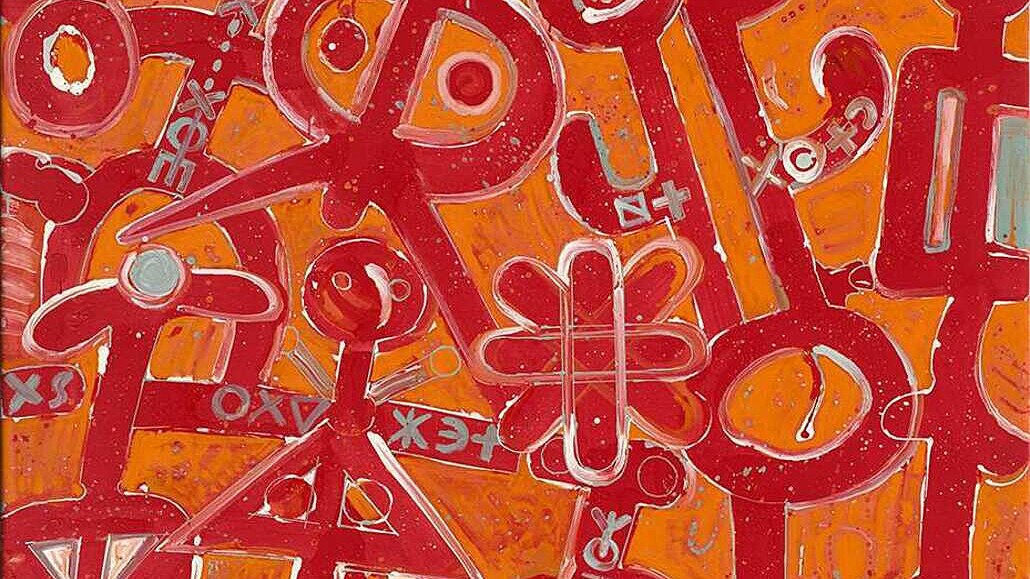 Eduard Ov�á�ek: Znaky (�ervené), 1992.