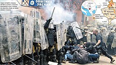 Protesty v Kosovu - grafika.
