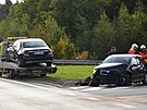 Ji�í Kajínek po autonehod�, kdy se jeho mercedes st�etnul se �kodovkou v roce...