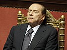 Silvio Berlusconi coby premiér bhem schze v italském parlamentu.