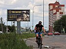 Náborový billboard Wagnerovy skupiny v Petrohrad (24. ervna 2023).