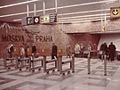 Vchod do metra Andl ze strany Na Kníecí. Snímek z roku 1985.
