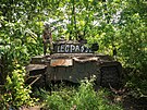 Ukrajinský tank Leopard v Doncku.