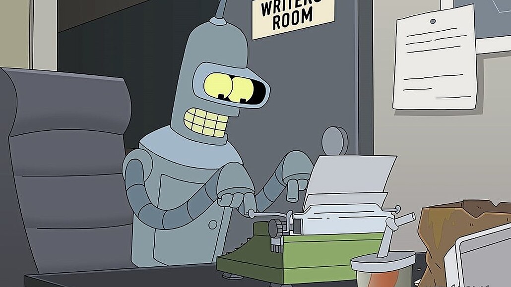 Umlá inteligence v akci.Robot Bender se v první epizod nové ady Futuramy...