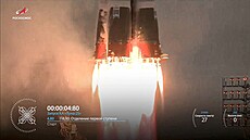 Rusko v noci na pátek vyslalo z kosmodromu Vosto�nyj raketu Sojuz 2.1b s...