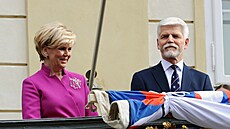 Inaugurace 2023: Petr Pavel s manželkou Evou před národem na nádvoří Pražského...