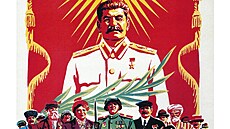 Stalin jako zářivá hvězda na dobovém propagandistickém plakátě. V Pobaltí a...