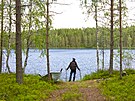 Národní park Petkeljärvi  jeden z finských trail, ervenec 2023
