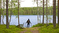 Národní park Petkeljärvi – jeden z finských trailů, červenec 2023