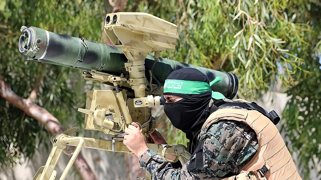 Palestinští vojáci Hamásu.