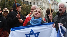 ministryn obrany Jana ernochová (ODS) na palestinské demonstraci kritizující...