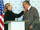 Karel Schwarzenberg na snímku v roce 2012 s Hillary Clintonovou.