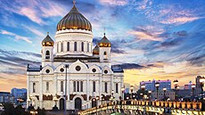 Obnovení hlavního moskevského chrámu Krista Spasitele po rozpadu SSSR v 90....
