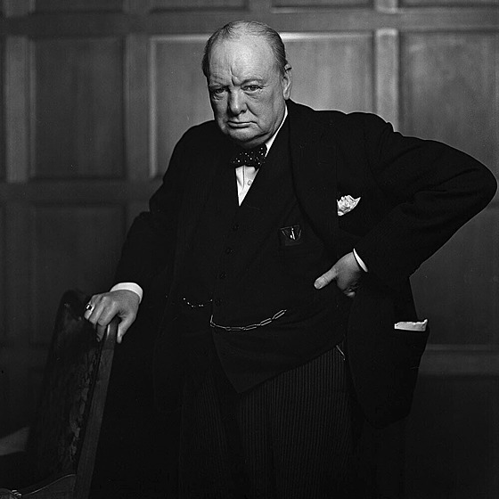 Portrét Winstona Churchilla od Yousufa Karshe