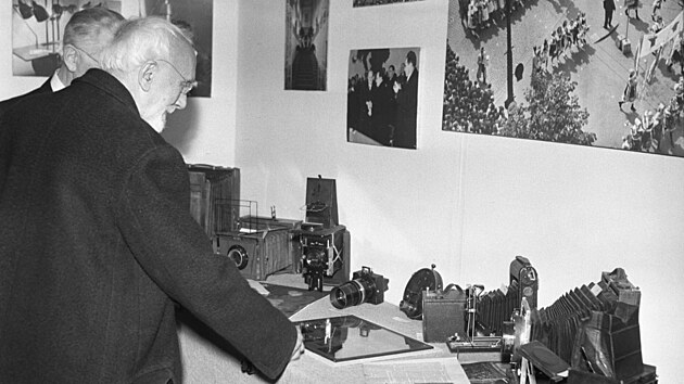 Emil ermk, bval editel TK a prvn fredaktor Lidovch novin, na vstav TK 19. listopadu 1948
