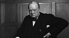 Portrét Winstona Churchilla od Yousufa Karshe